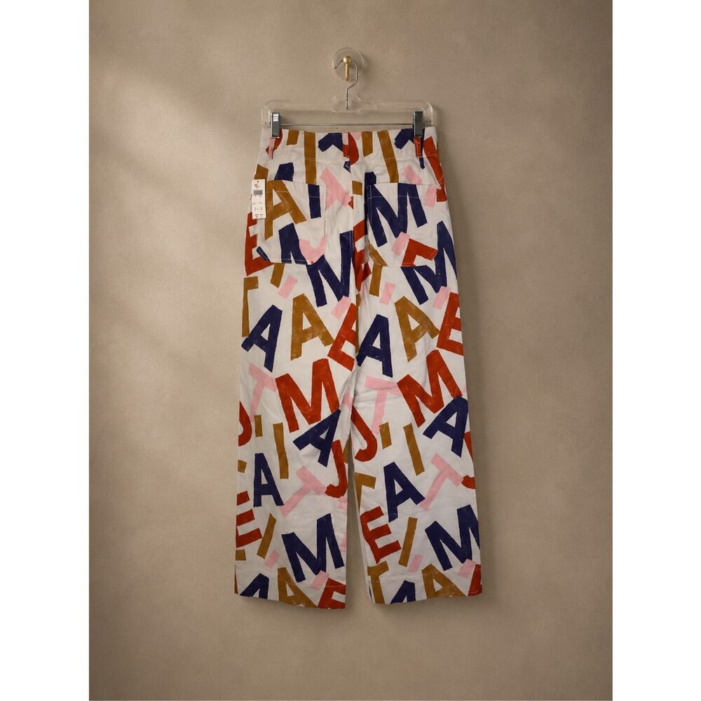 Anthologie Maeve Colette 28 Tall Alphabet Print NWT Wide Leg Pants Teacher Style - Picture 3 of 10